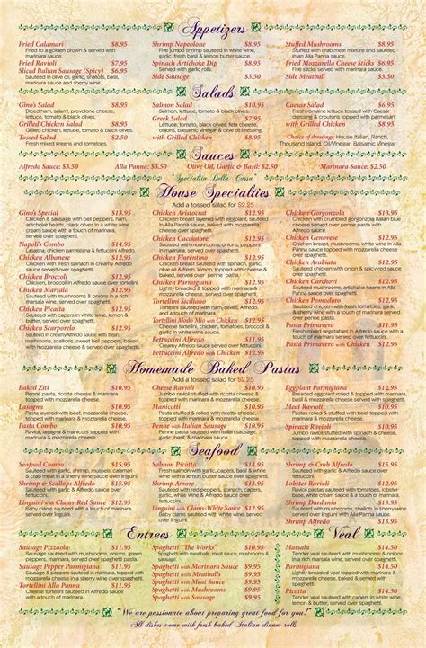 Ginos muskogee menu  832 Fort Salonga Rd, Northport, NY 11768;Gino's Italian Restaurant